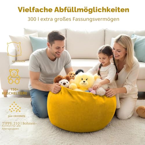 Nobildonna Sitzsackstuhl für Kinder und Erwachsene, nur Bezug (Keine Füllung) für Sofa-Stofftiere, 110 x 89 cm