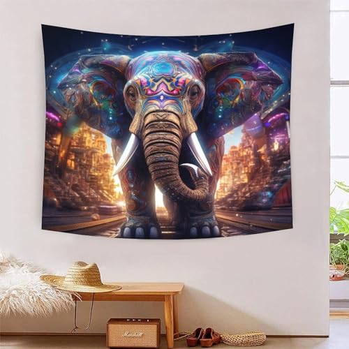Tapisserie Éléphant 3D pour Habiller un Grand Mur Vide - Tissu 180x230
