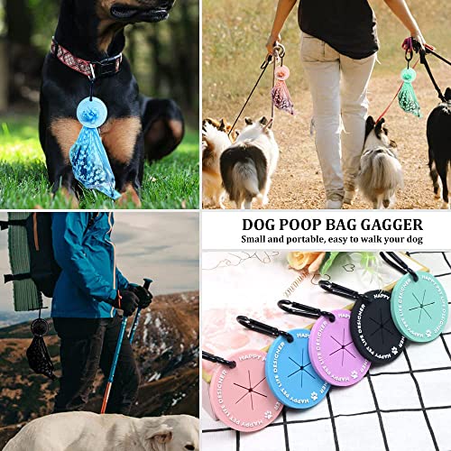 MEISO 5 Stücke Hundekotbeutelhalter, Kotbeutelhalter mit Karabiner-Clip, freihändiger Kotbeutelhalter für Leine, Haustierkotbeutelspender für Hundespaziergänge, Zubehör