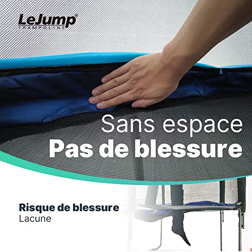 LeJump Trampoline Extérieur Ø 244/305/366 cm, TÜV Rheinland, avec Filet de Sécurité, Échelle, Design Citrouille, d'extérieur pour Le Fitness et Le Jardin avec Filet de sécurité pour Enfants et Adultes – Image 4