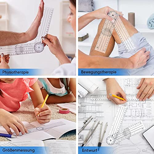 4 piezas goniómetro para fisioterapia rotación 360 grados miniatura 3