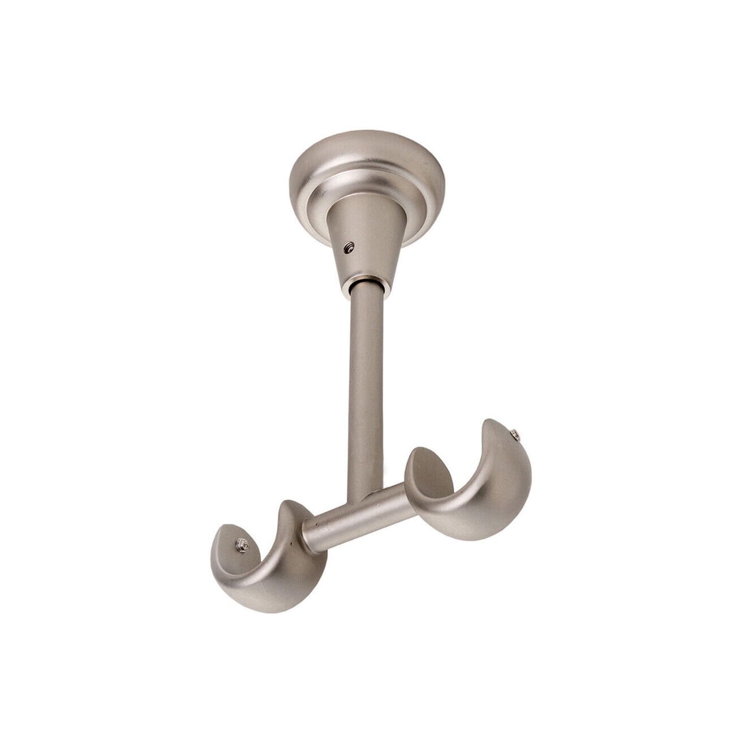 Bastone per tende da 200 cm, per montaggio a soffitto, 19 mm, 2 vie, cromato opaco, set di bastoni per tende con sfera di cristallo