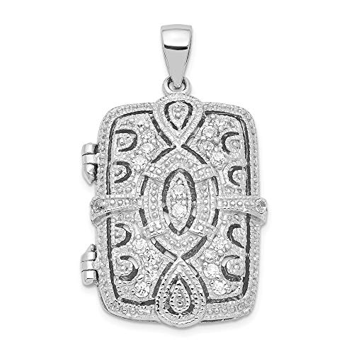 925 Sterling Silver Cubic Zirconia Cz Oval Design Square Locket Pendant Charm Necklace Shaped Fine Jewelry For Women Gifts For Her