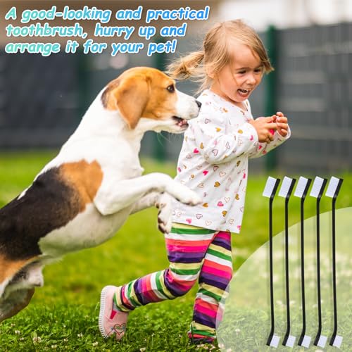 Image of Honeydak Dog Toothbrush Bulk Dual Headed Dental Brushes Dogs Tooth Brushing Kit Long Handle Pet Tooth Brush for Puppy Large Small Cats and Most Pets Teeth Cleaning Dental Supplies(70 Pcs,Black)