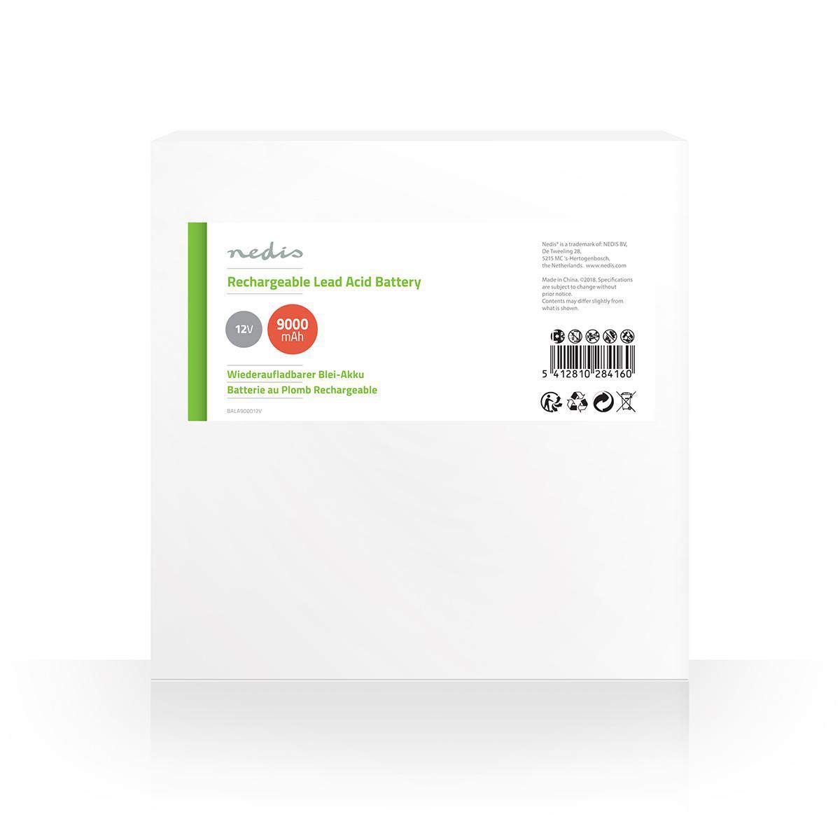 Nedis Batteria ricaricabile al piombo acido, 12 V, 9000 mAh
