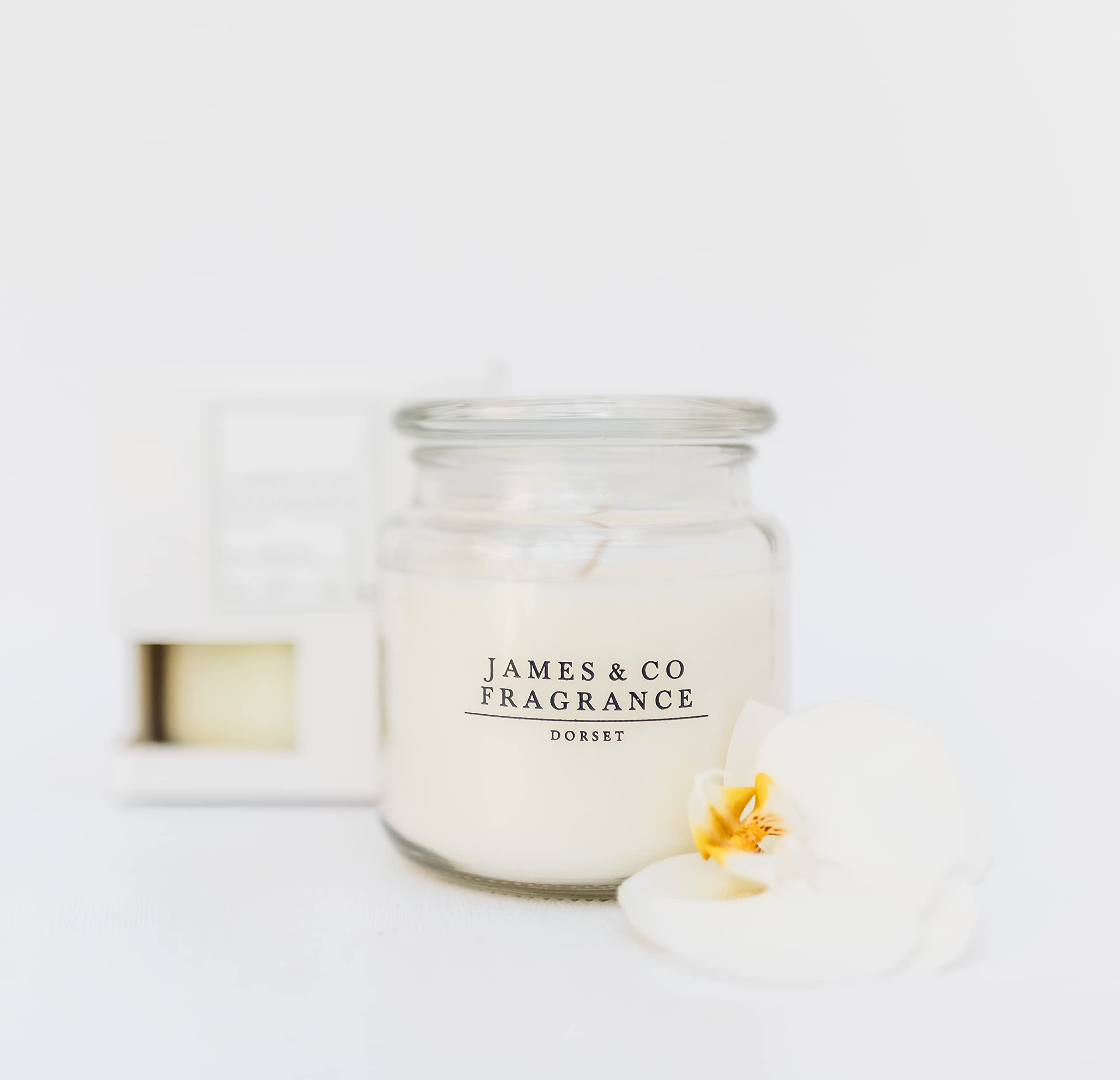 James & Co Fragrance White James & Co No.1 (Wild Flower, Cotton & Lilac) 14Oz Natural Scented Large Jar Candle - Up To 60 Hours Burn Time