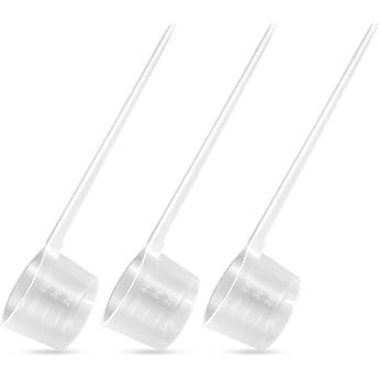 Measuring Spoons Pack of 3 Dosing Spoons Measuring Spoon Gram Transparent Scoop Spoon 5 g/10 ml with Scale 2 g 3 g 4 g Scales for Protein Powder Washing Powder