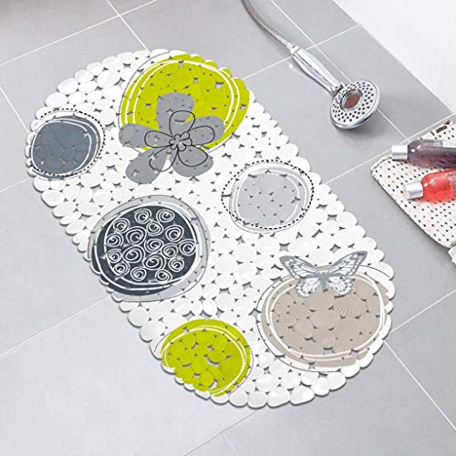 Tapis de bain PVC antidérapant à ventouses format rectangulaire pour douche - 3