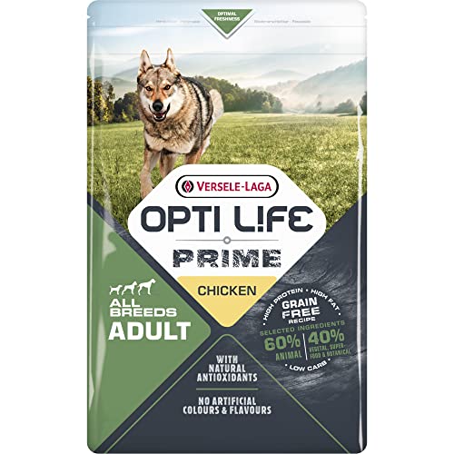 VERSELE-LAGA – Opti Life Prime Adult Huhn – Huhn – Kroketten für Hunde Aller Rassen – ohne Getreide – 2,5 kg