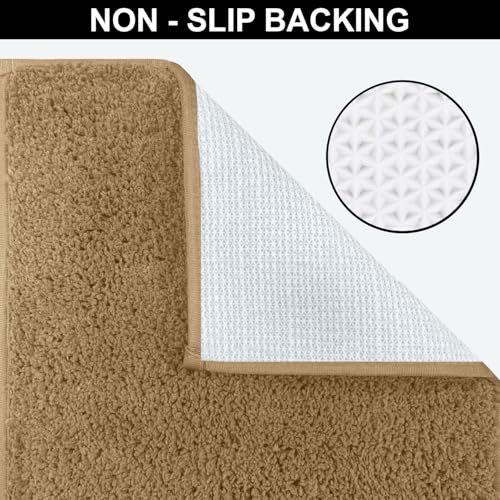 Image of Luxe Home Colosseum Bath Mat 100% Cotton (40x60 cm) Super Soft Non-Slip Bathroom Mat for Bedroom Door (Chocolate) Pack of 1
