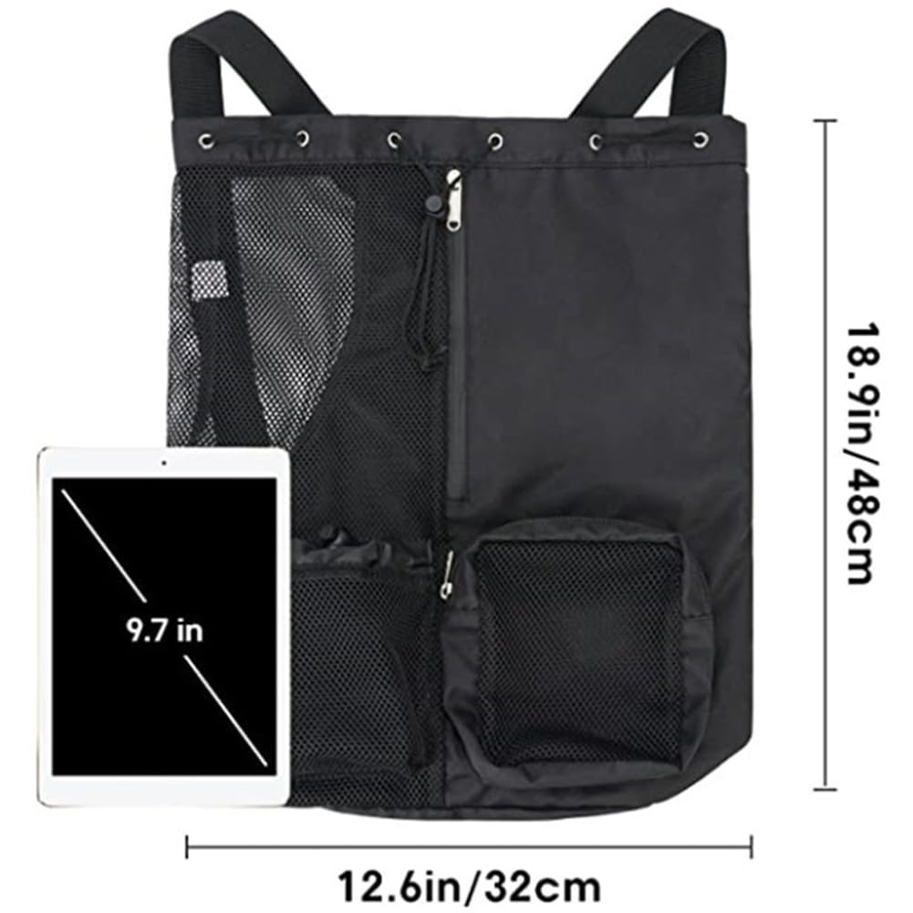 AIZHIYI Mesh Backpack Swimming Drawstring Bag Backpack with Wet Pockets Beach Storage Backpacks Mesh Swim Equipment Beach Bag