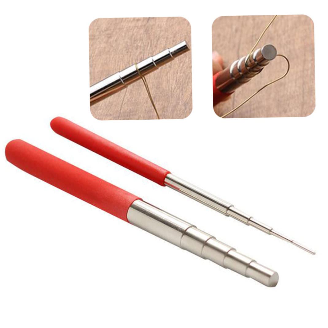 2PCS Wire Looping Mandrel Ring Sizer Stick, Metal Jewelry Forming Tool for Jump Rings, Wire Wrapping & Crafting, Professional Ring Mandrel