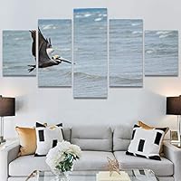 SIGNWIN 5 Panel Canvas Wall Art Birds Farmhouse/Country Group Group Multicolor Photography Realism Relax/Calm Warm for Home Decorations Ready to Hang - 60