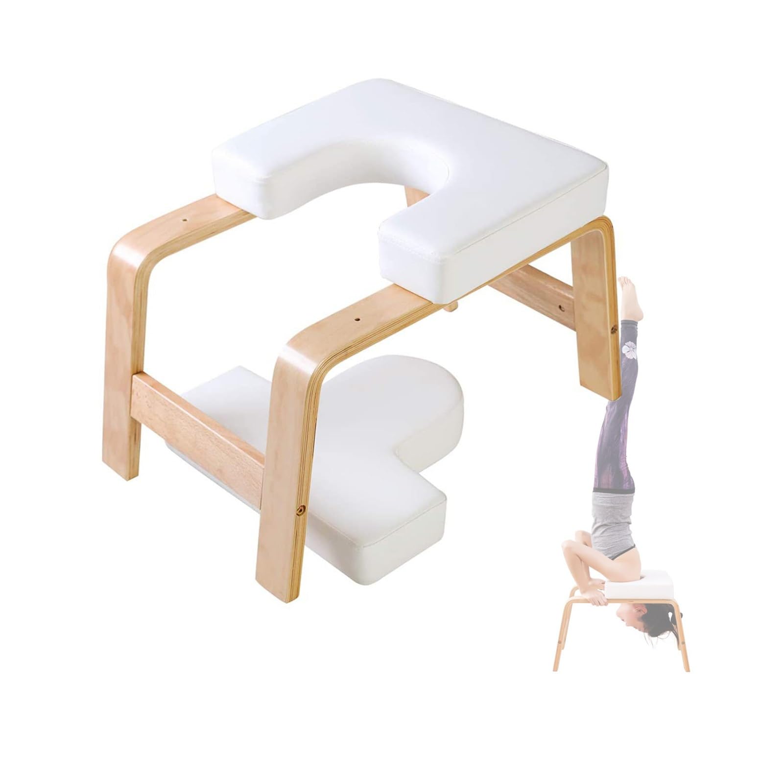 IvyLoutish Gym Yoga Inversion Chair,Feet Up Trainer Headstand Stool,Yoga Headstand Bench,U-Shaped Stool,330 Lbs Load Capacity,for Bedrooms