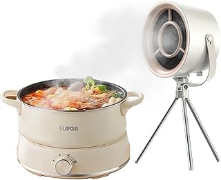 Mini Campana Extractora Portátil, Extractor de Aire Portátil y Potente, 3 Posiciones de Viento, Ventilador Extraíble y Lavable, para Barbacoas Interiores, Fondue y Cocina de Autocaravana