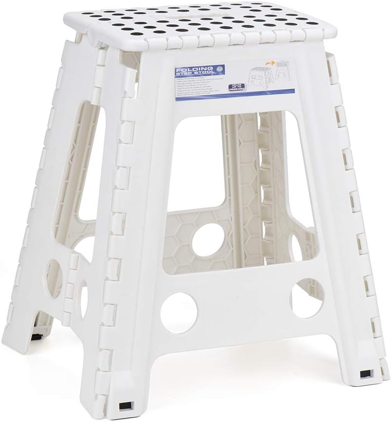 AckoFolding Step Stool for Adults and Kids 18 Inch Stool Non Slip Step Stool Folding Heavy Duty Plastic Foldable Stepstool, Step Stools Hold Up to 300lb Stepping Stool 1 Pack