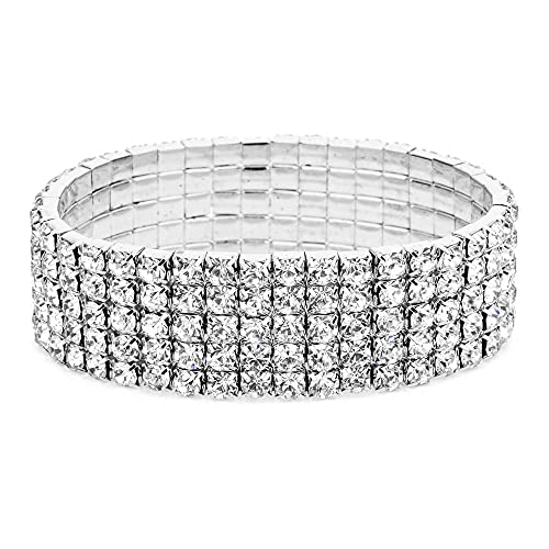Rhinestone Anklets Bracelets Crystal Stretch Ankle Bracelets Boho Elastic Foot Chain Jewelry Sexy Anklets Crystal Rhinestone Stretch Tennis Ankle Elastic Bracelet Twinkle Diamond Anklet-5 Rows