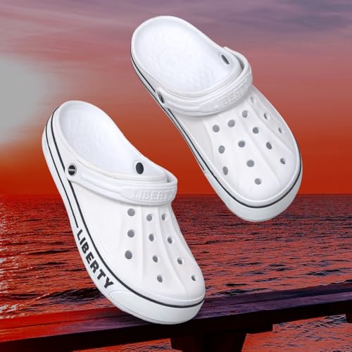 Image of Liberty A-HA LITEWALK Casual Slingback Clogs for Men with EVA Sole | Breathable and Lightweight | Soft Comfortable Footbed | Stylish Home Footwear | Slip On Comfort (Off White 41 EU)