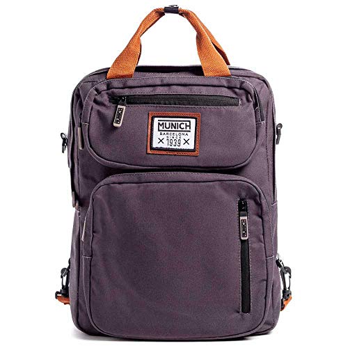 Munich BACKENGER Patch SS2019  Mochila Unisex Adultos  Gris  Antracita   40.0x10.0x32.0