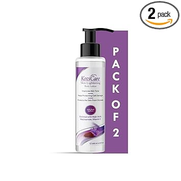 Kozicare Real Saffron Lightening/Brightening Body Lotion with Real Saffron, Kojic Acid, Vitamin E, Shea Butter, Niacinamide |Improve Skin Shade, Helps Protecting Cell Damage – 200ml (Pack of 2) - image, photos