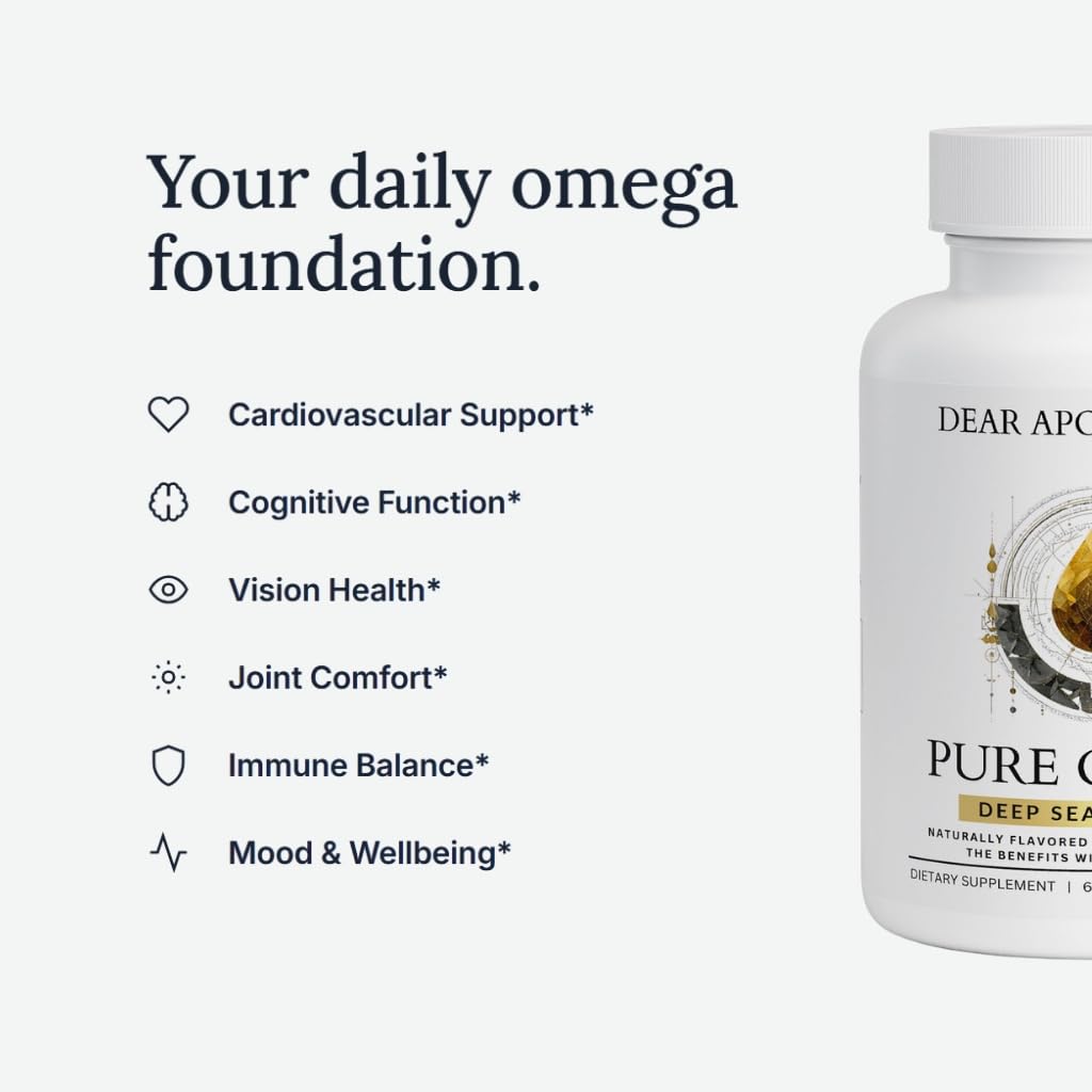 Pure Omega 3 Fish Oil 1200mg - EPA 432mg DHA 288mg - Heart, Brain & Joint Support - Lemon Flavored, Non-GMO, Gluten Free - 60 Softgels — Amazon image 2