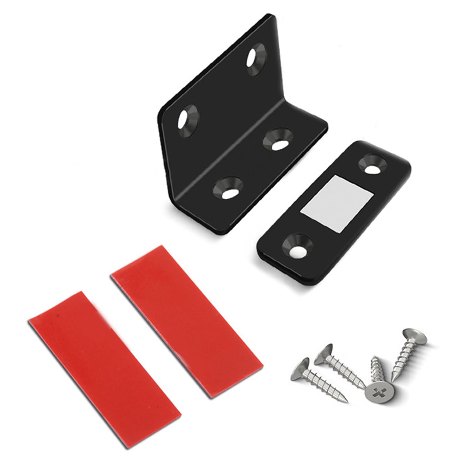 Fentency Black L-Shaped Invisible Magnet Cabinet Catch For Latch/Free Easy Installation Keep Cupboard Wardrobe Cl Magnet Door Catches Hardware Stainless Steel