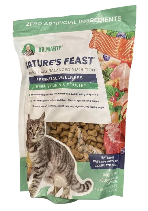 Dr. Marty Nature's Feast Essential Wellness Beef, Salmon and Poultry Dry Cat Food 12 oz