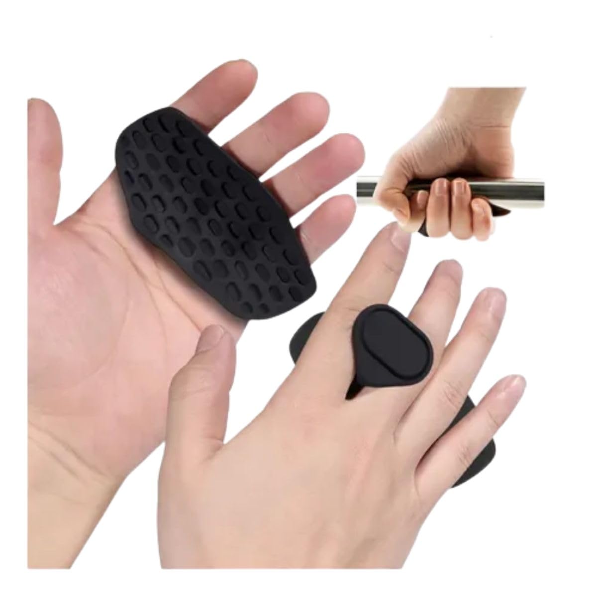 Luva de Academia Grip Anti Calo para Musculação, Protetor de Mão com Grip Octo, Preto