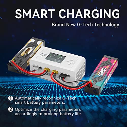 Gens Ace GEA200WDUAL-UW Lipo Battery Charger Imars D300 G-Tech Series Smart Dual Lipo Charger 16A Ac 300W Dc 700W Lipo Charge(White) thumb #2