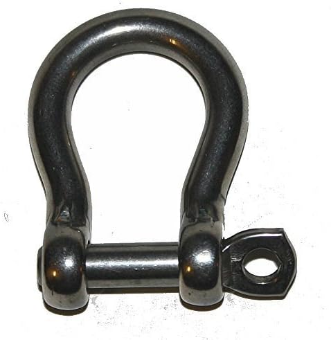 Nautos Bow Shackle with Screw PIN with Eye - Set of 2 PCS - Stainless Steel 316 - Forged