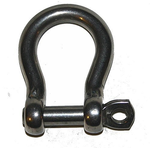 Nautos Bow Shackle with Crew PIN with Eye - Set of 2 PCS - Stainless Steel 316 - Forged (10mm - 3/8