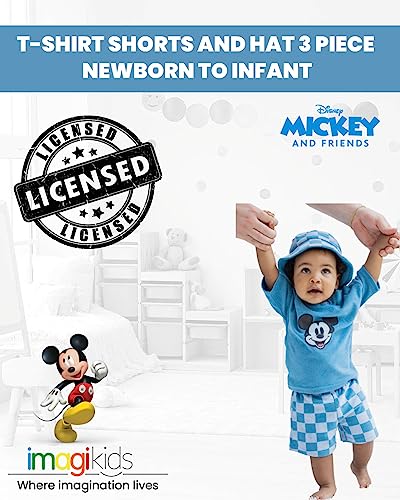 Disney Baby Loop Terry Cloth T-Shirt, Shorts & Bucket Sun Hat 3 Piece Outfit Set Newborn to Infant Sizes (0-24 Months)4