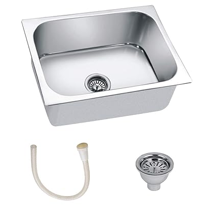 ATHEM Kitchen Sink, Silver, Glossy Finish