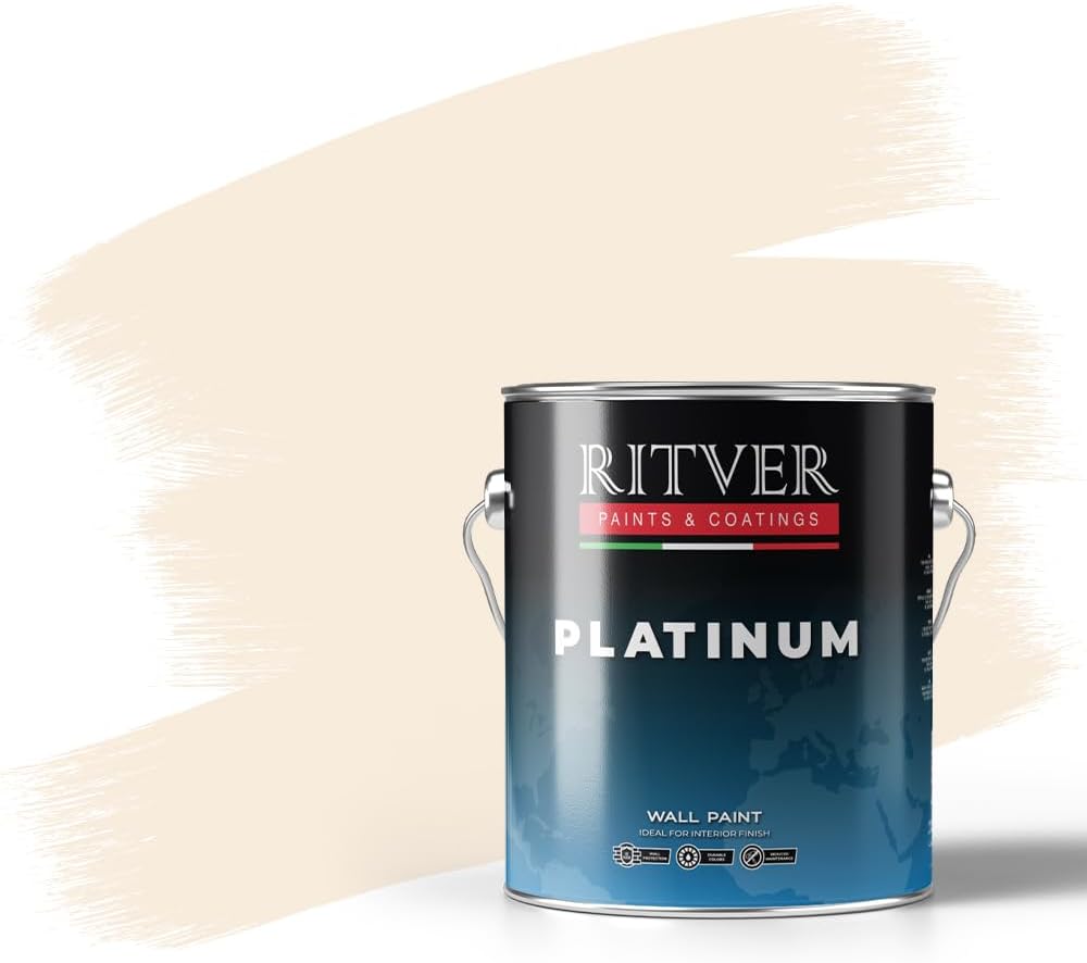 Ritver 3.6 Liter Matte Emulsion Paint for Home Decor, Premium Interior Wall Paint for Smooth Finish & Modern Wall Decor, Premium Low Odor Home Wall Paint (Calm Cream, 3.6 Liter, MATTE)