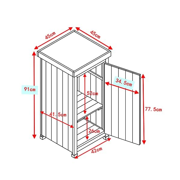 HABAU Gartenschrank Kompakt mit Arbeitsplatte, grau, 45 x 45 x 91 cm – Bild 7