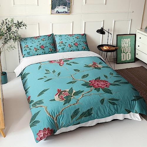 Funda nórdica de pavo real azul con fundas de almohada de microfibra suave impresión 3D 2