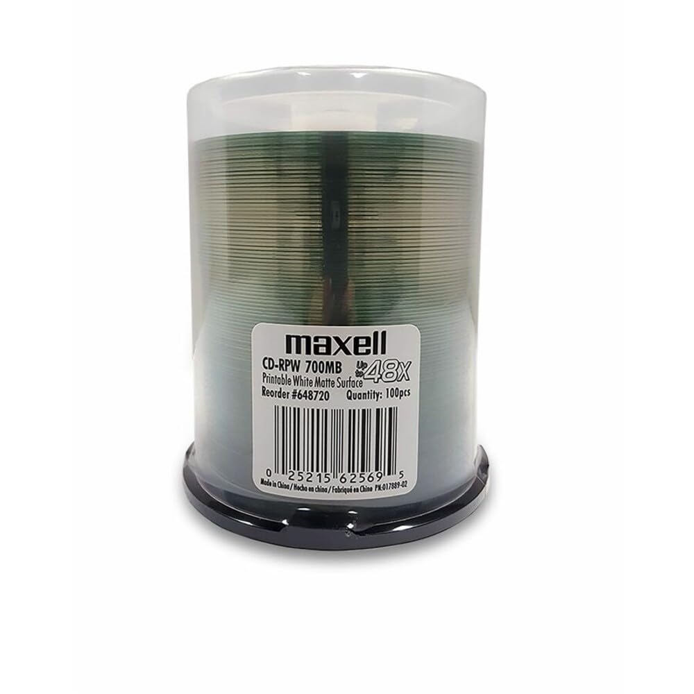 Maxell 648720 700MB 80 48x Printable Matte White Spindle 100PK-image-21
