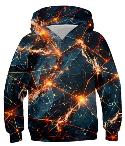 Image of TUONROAD Boys Hoodies 3D Graphic Sweatshirt Lightweight Pullover 6-16T cool