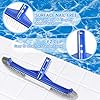 Pool Brush Head, 17" Pool Brushes for Cleaning Pool Walls, Curved Ends High-Efficiency Pool Scrub Brush,Premium Nylon Bristles Pool Brush with EZ Clip