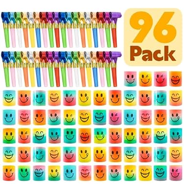 AMAZON - Cocurb 64 Pcs Mini Spring Party Favors for Kids 4-8 (with 32Pcs Party Blower),- Fun Goodie Bag Stuffers for Birthdays, Classroom Prizes, and Small Toys Gifts (4 Assorted Designs)