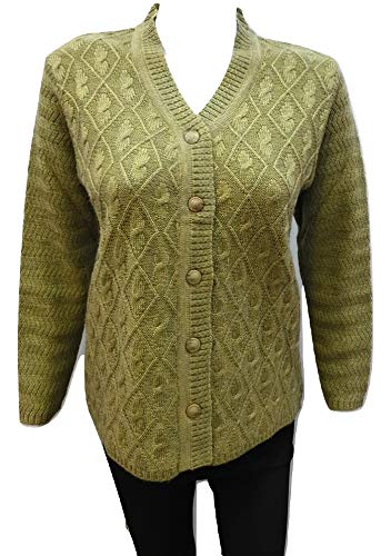 lady willington Women's Wool V-Neck Cardigan (PUREWOOLRAINBOWSEMICOTTYL_Mehndi Green_XL)-picture-45