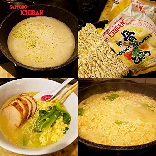 Image of [SAPPORO ICHIBAN] Ramen Noodles, Tonkotsu Flavor, No. 1 Tasting Japanese Instant Noodles 3.5 Oz. (3.7 Ounce (Pack of 24))