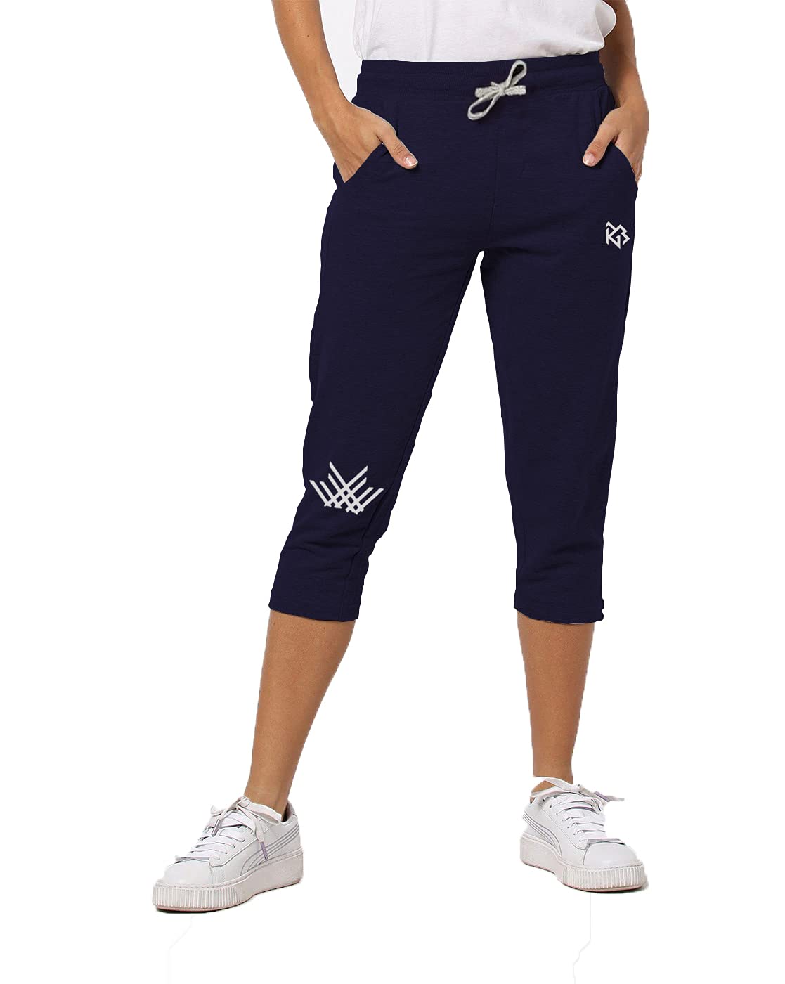 3Colours RGBWomen's Cotton Solid Three Fourth Pyjama Pack of 1