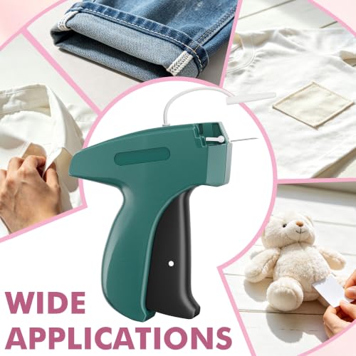 Image of Stitch Gun for Clothes, Tagging Gun, Quick Clothing Fixer, Green | 5000 Fasteners, 0.04 inch Fine Needle, 6 Needles, Portable, Handheld, Compact, Lightweight, Easy to Use, Versatility, Durable