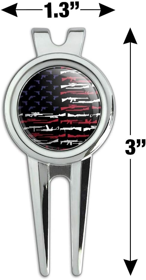 review GRAPHICS & MORE American Gun Flag USA Second 2nd Amendment Golf Divot Repair Tool and Ball Marker