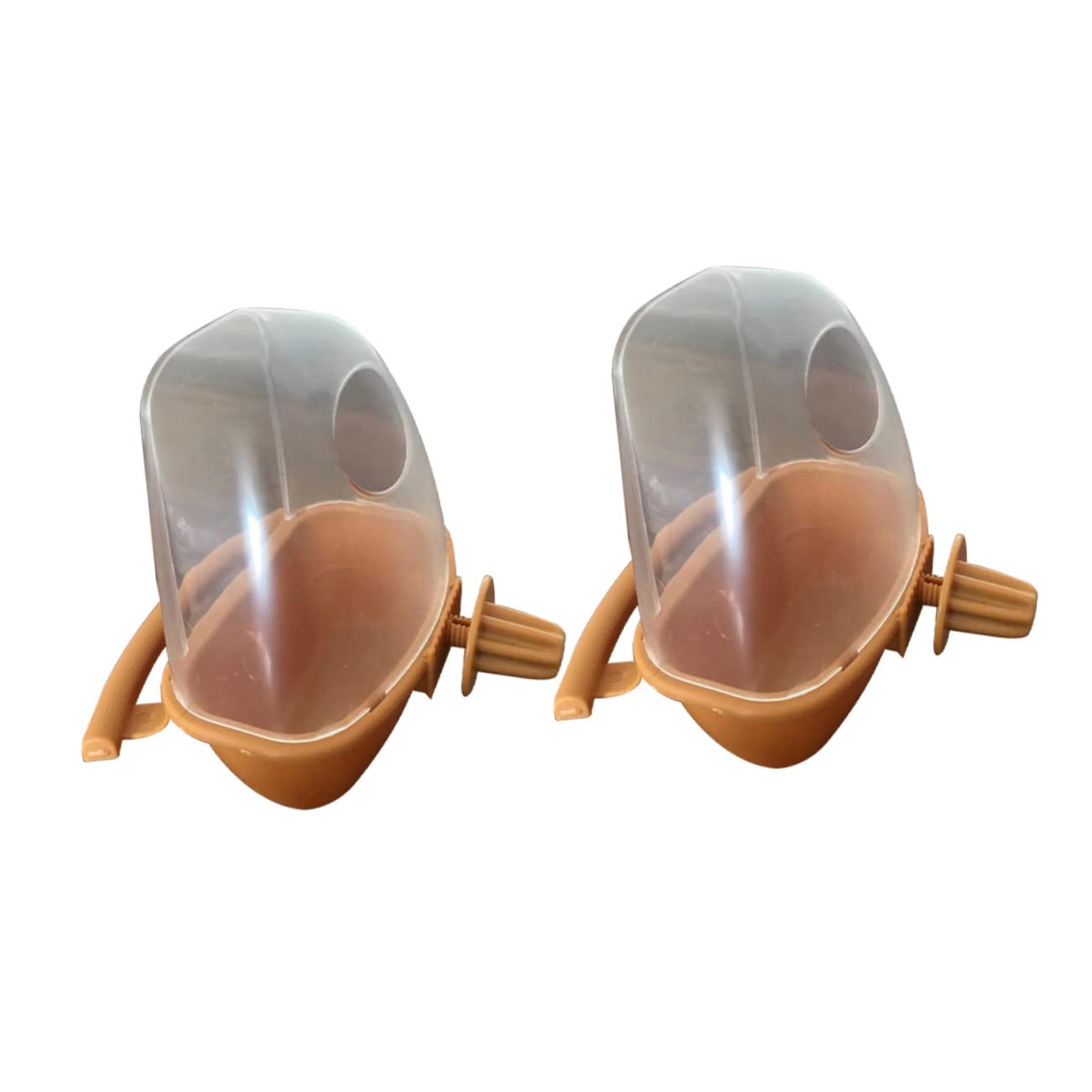 Mipcase Comedero Pajaros Jaula 2 Uds Pájaros Jaula Transparente Loro Alimentación Bebedero Cuenco Antifugas para Animales Transparente con Percha Cacatúa Taza A Paloma Periquito Plástico