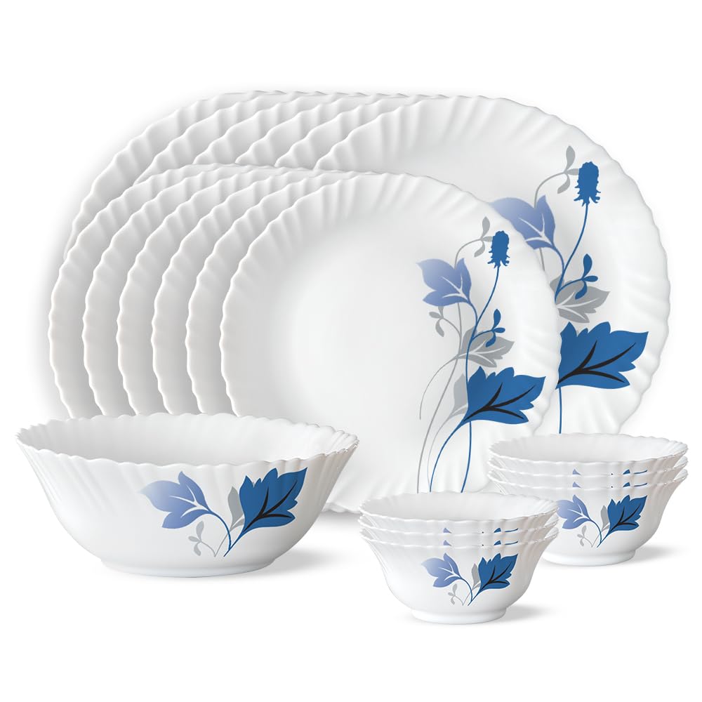 Amazon.com | Larah by Borosil Ageria Opalware Dinner Set, 19