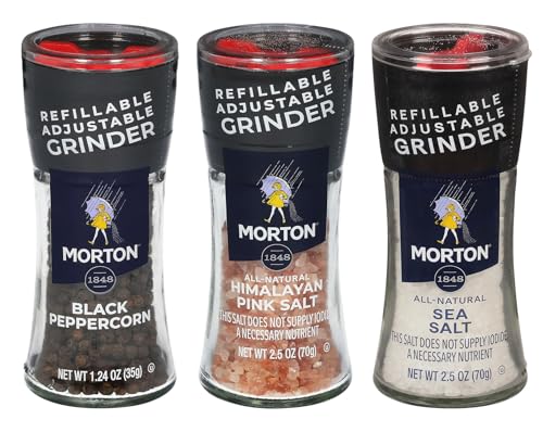 Morton Grinder Set - Sal Rosada Himalaya, Sal Marina y Pimienta, Set 3 piezas miniatura 1