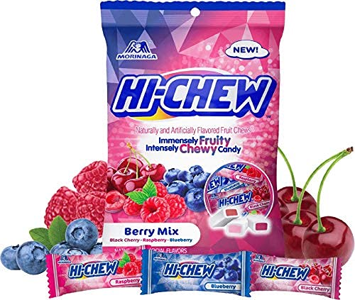Hi-Chew Berry Mix - Black Cherry, Raspberry and Blueberry Flavors., 3.17 Ounce Bag