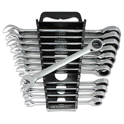 Image of 12pc MM /Metric TIGHTSPOT Ratcheting Wrenches - With Quick Access Wrench Organizer - Our standard in combination wrench sets from gear to tip